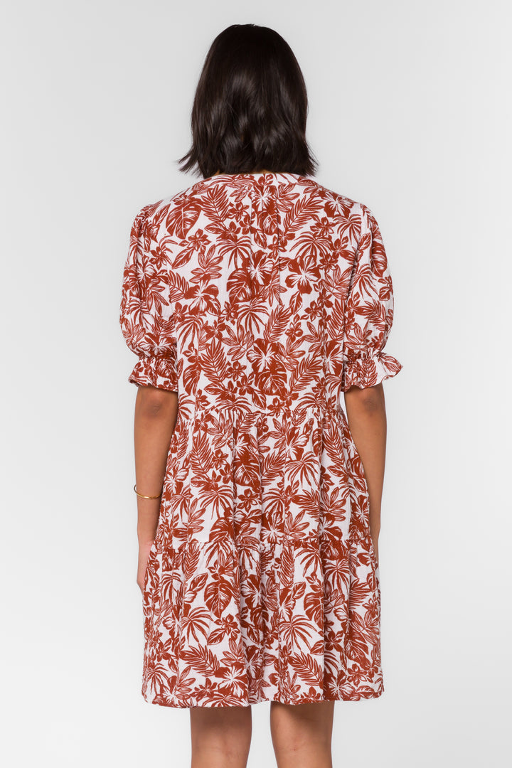 Marina Brown Tropical Dress