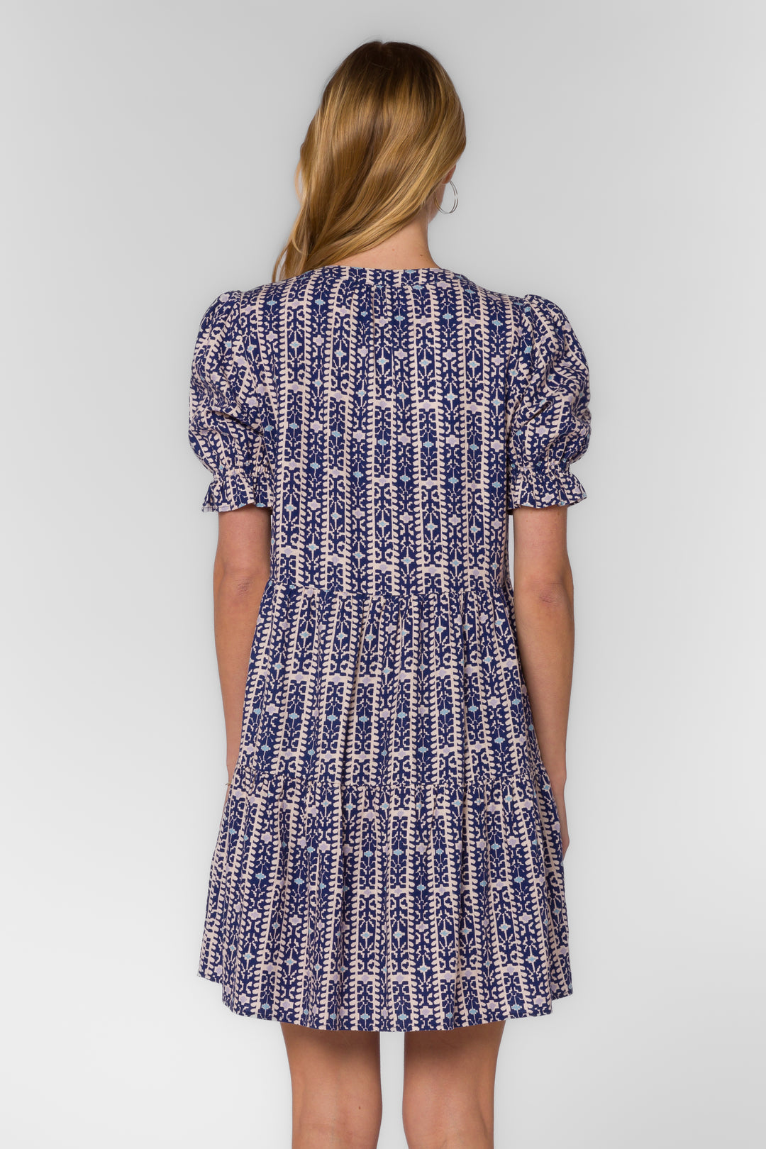 Marina Navy Geo Dress