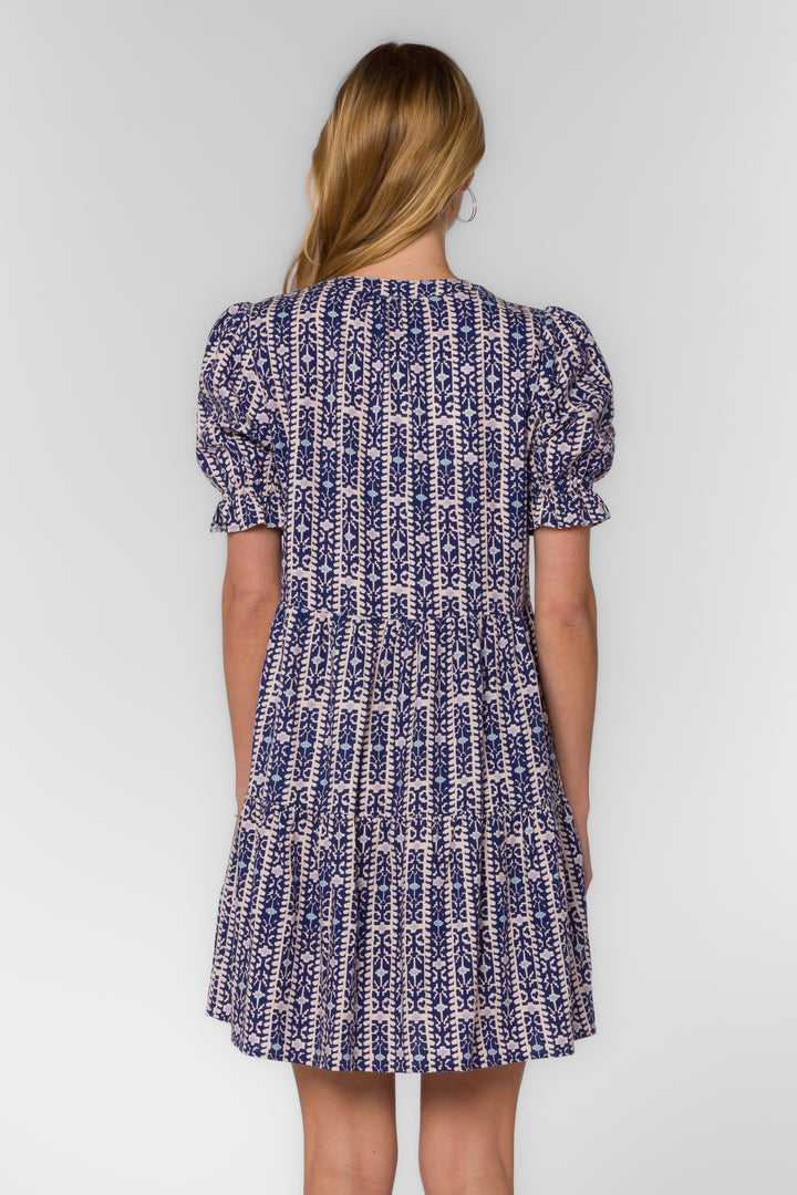 Marina Navy Geo Dress