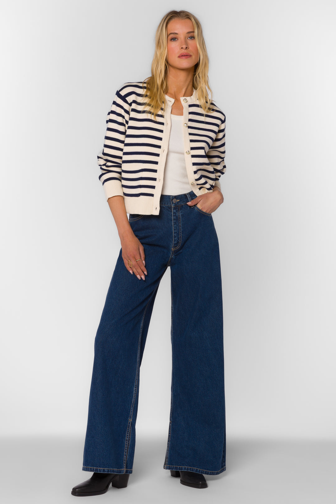 Melinda Navy Stripe Cardigan