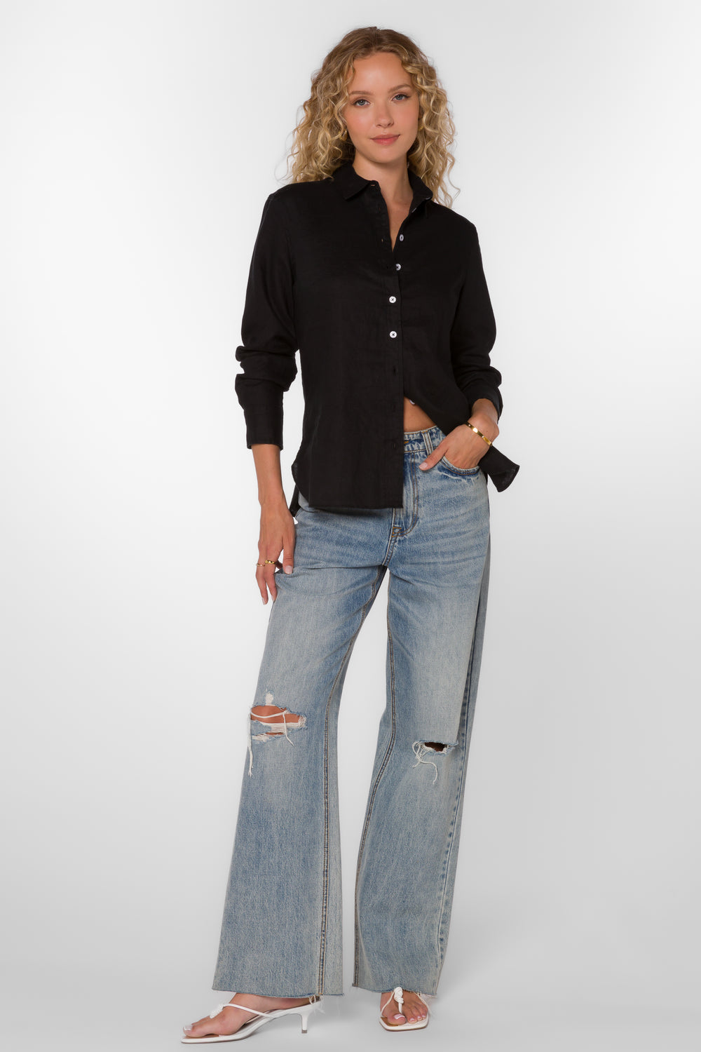 Memphis Black Shirt - Tops - Velvet Heart Clothing