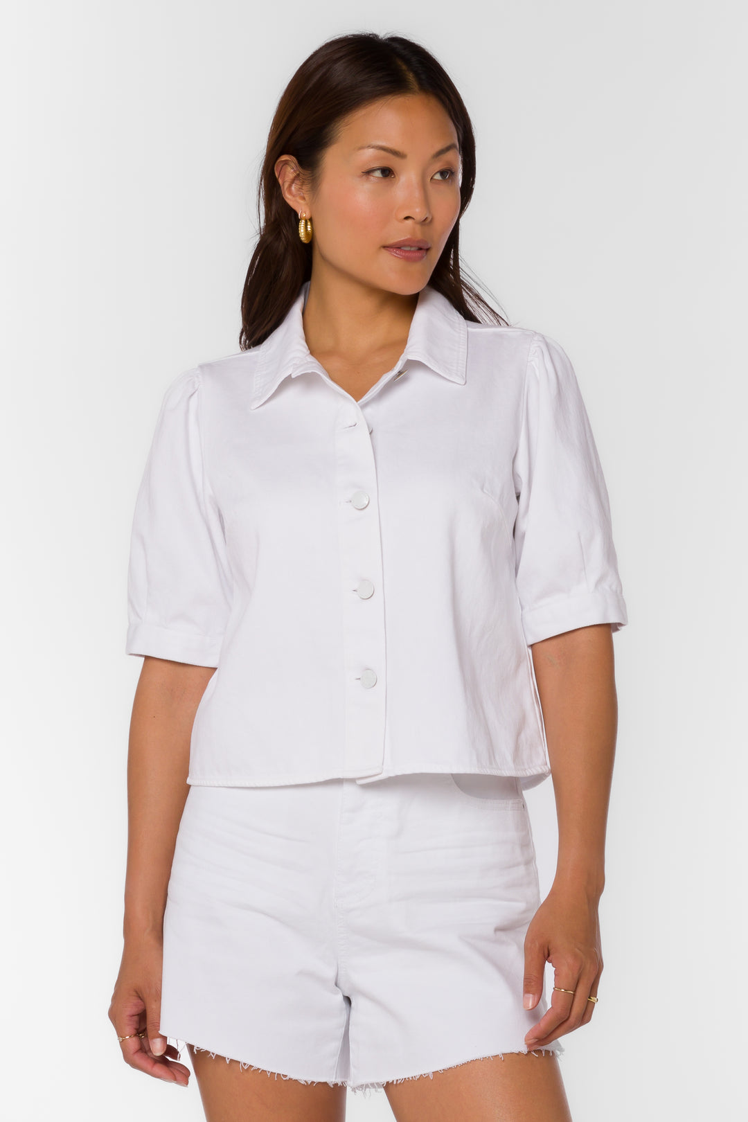 Miriana Optic White Shirt - Tops - Velvet Heart Clothing