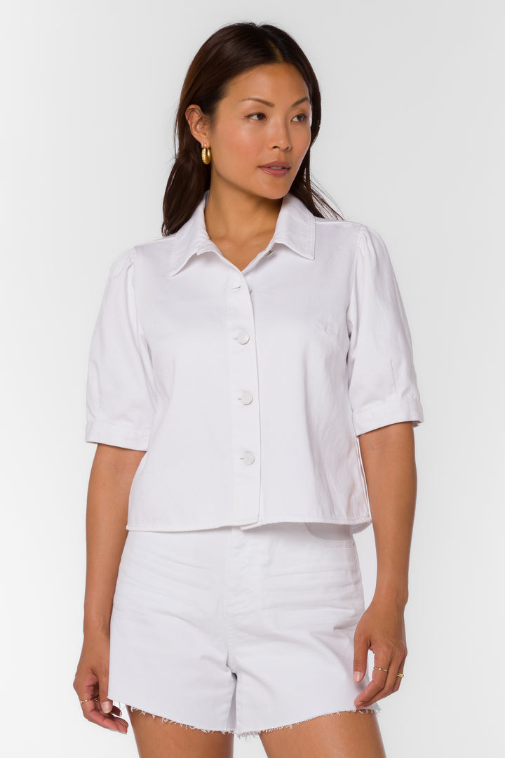 Miriana Optic White Shirt - Tops - Velvet Heart Clothing