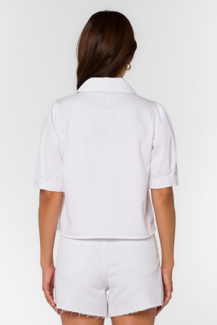 Miriana Optic White Shirt - Tops - Velvet Heart Clothing