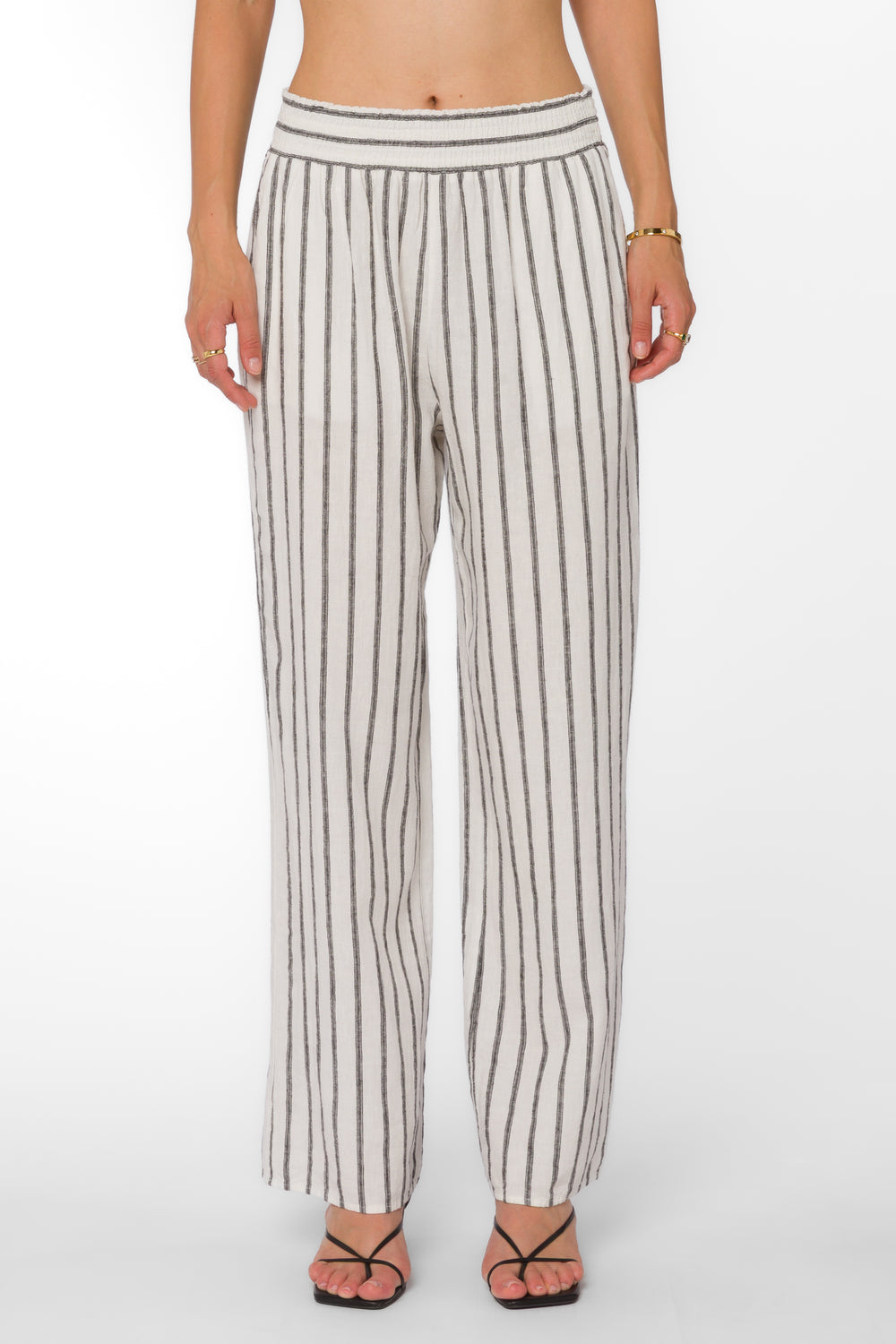 Morelia Black Stripe Pants - Pants - Velvet Heart Clothing