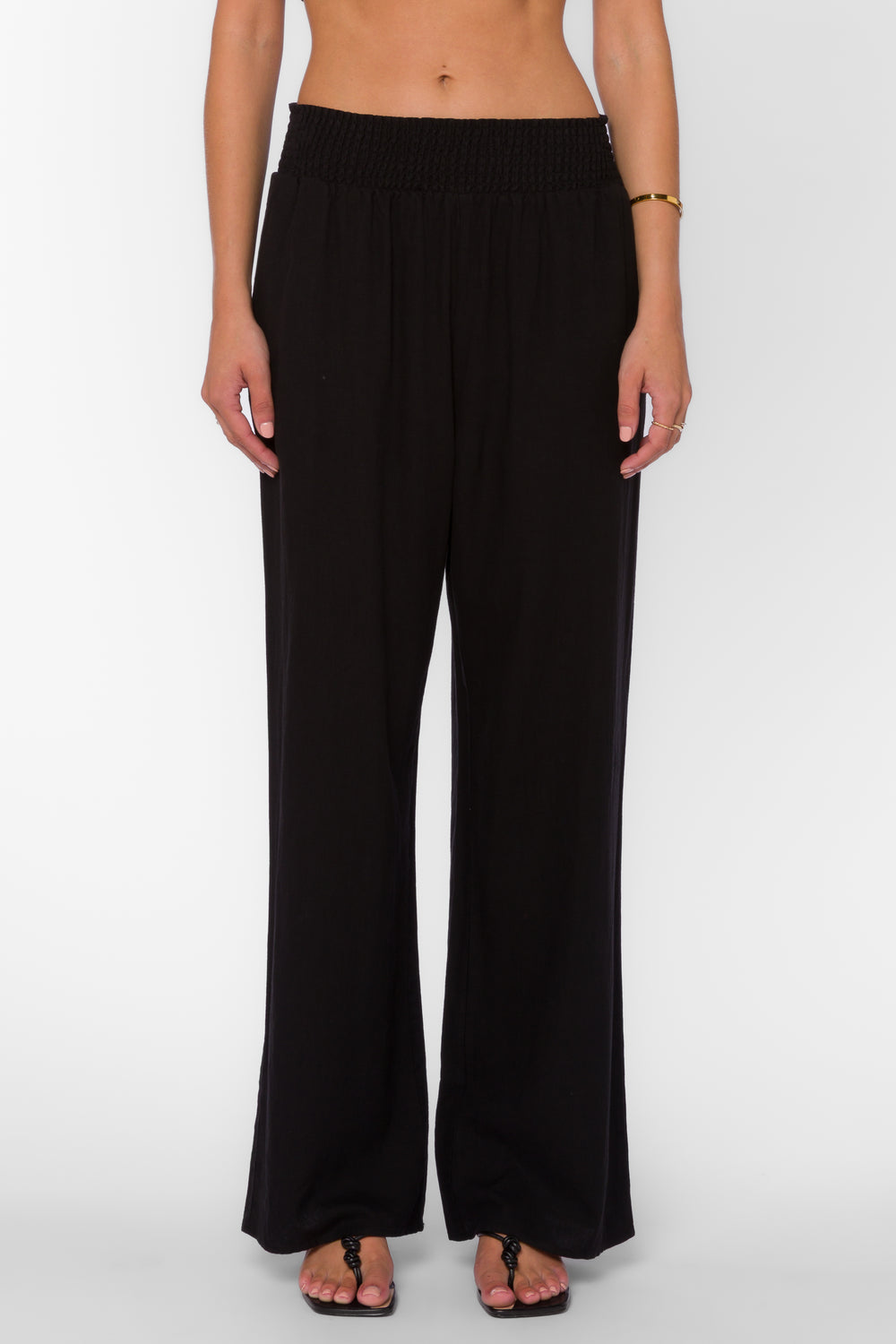 Morelia Black Linen Pants - Pants - Velvet Heart Clothing