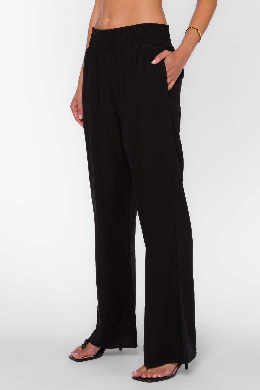 Morelia Black Linen Pants - Pants - Velvet Heart Clothing
