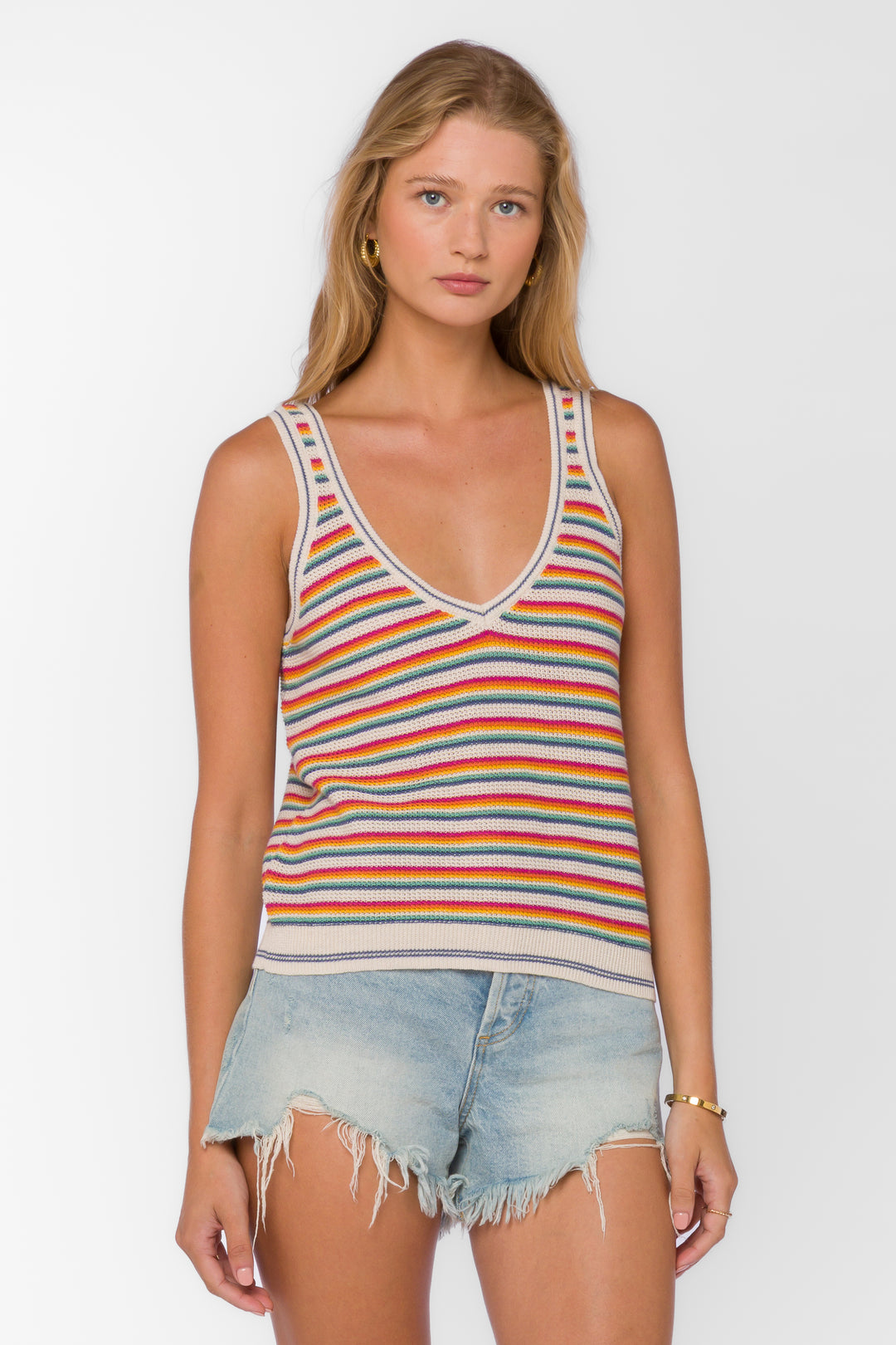 Nadia Sunny Stripe Tank - Tops - Velvet Heart Clothing