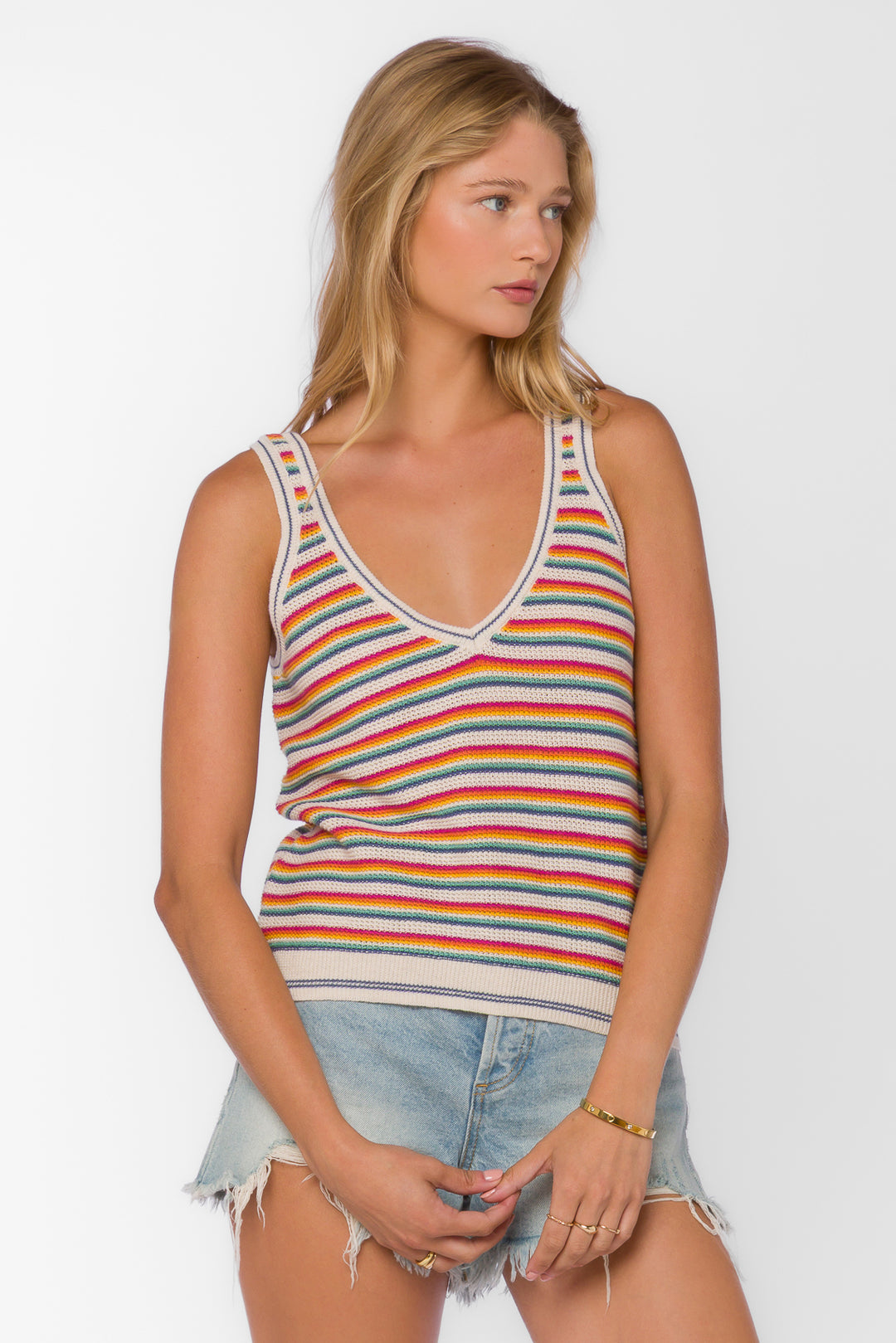 Nadia Sunny Stripe Tank - Tops - Velvet Heart Clothing