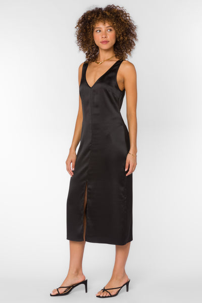 Pandora Black Slip Dress - Dresses - Velvet Heart Clothing