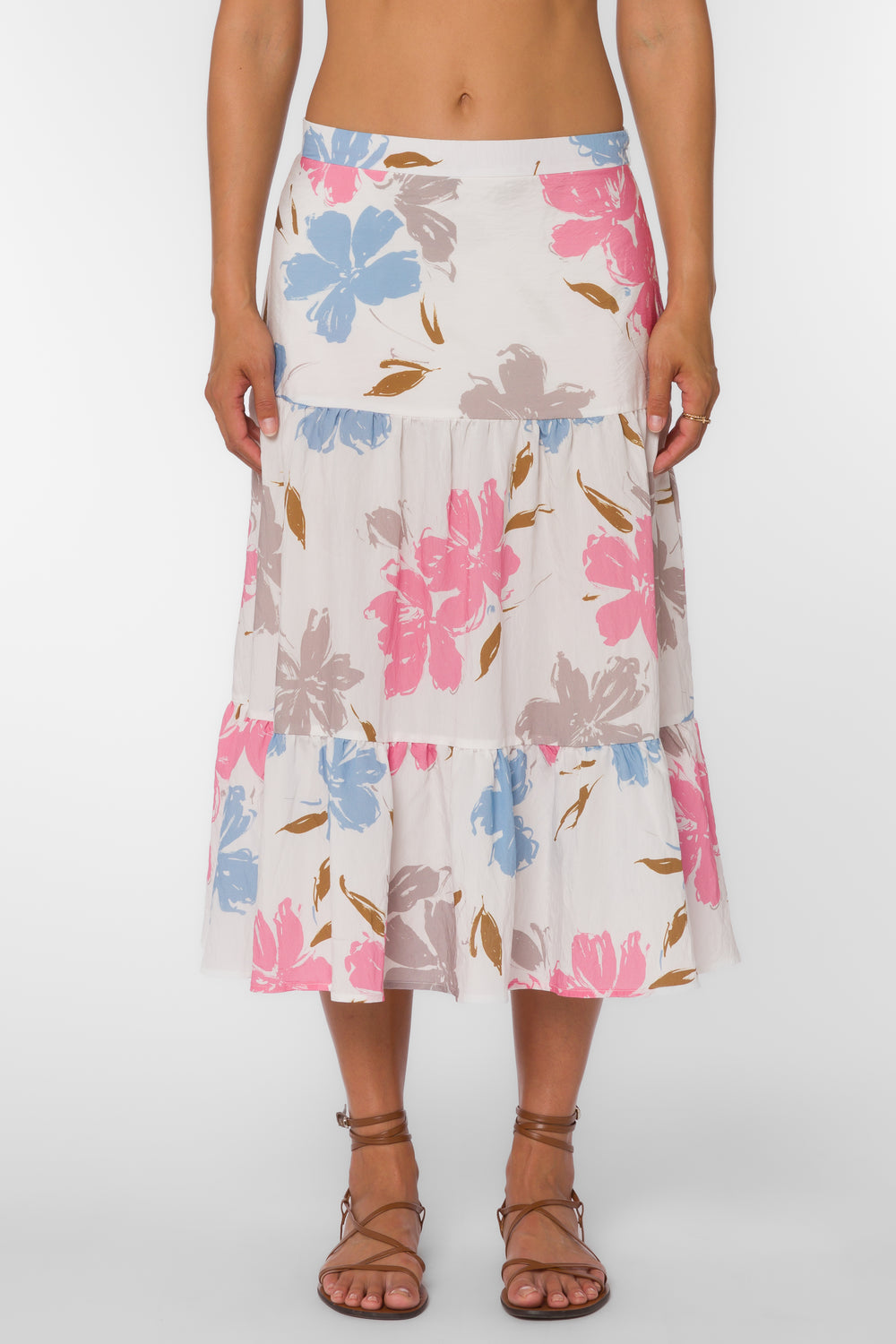Perla Floral Splash Skirt - Bottoms - Velvet Heart Clothing