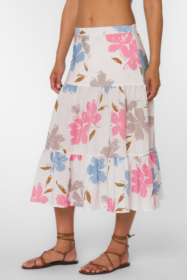 Perla Floral Splash Skirt - Bottoms - Velvet Heart Clothing