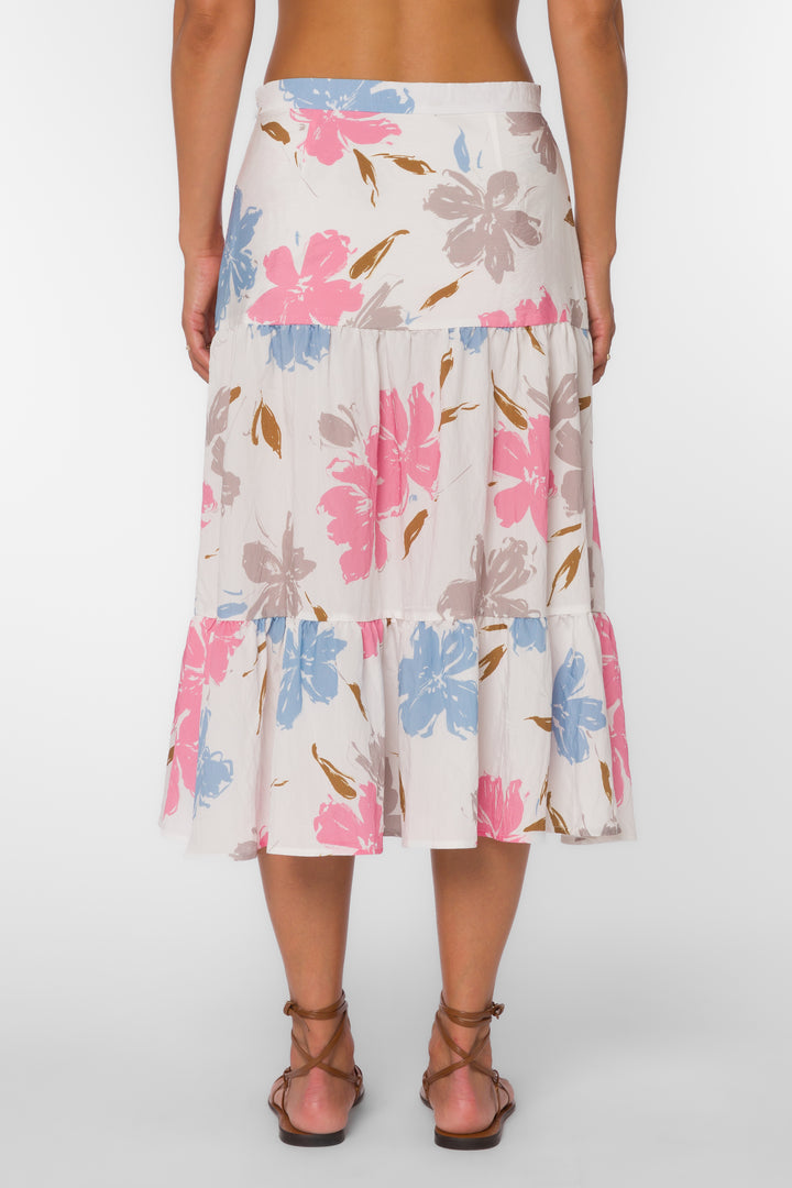 Perla Floral Splash Skirt - Bottoms - Velvet Heart Clothing
