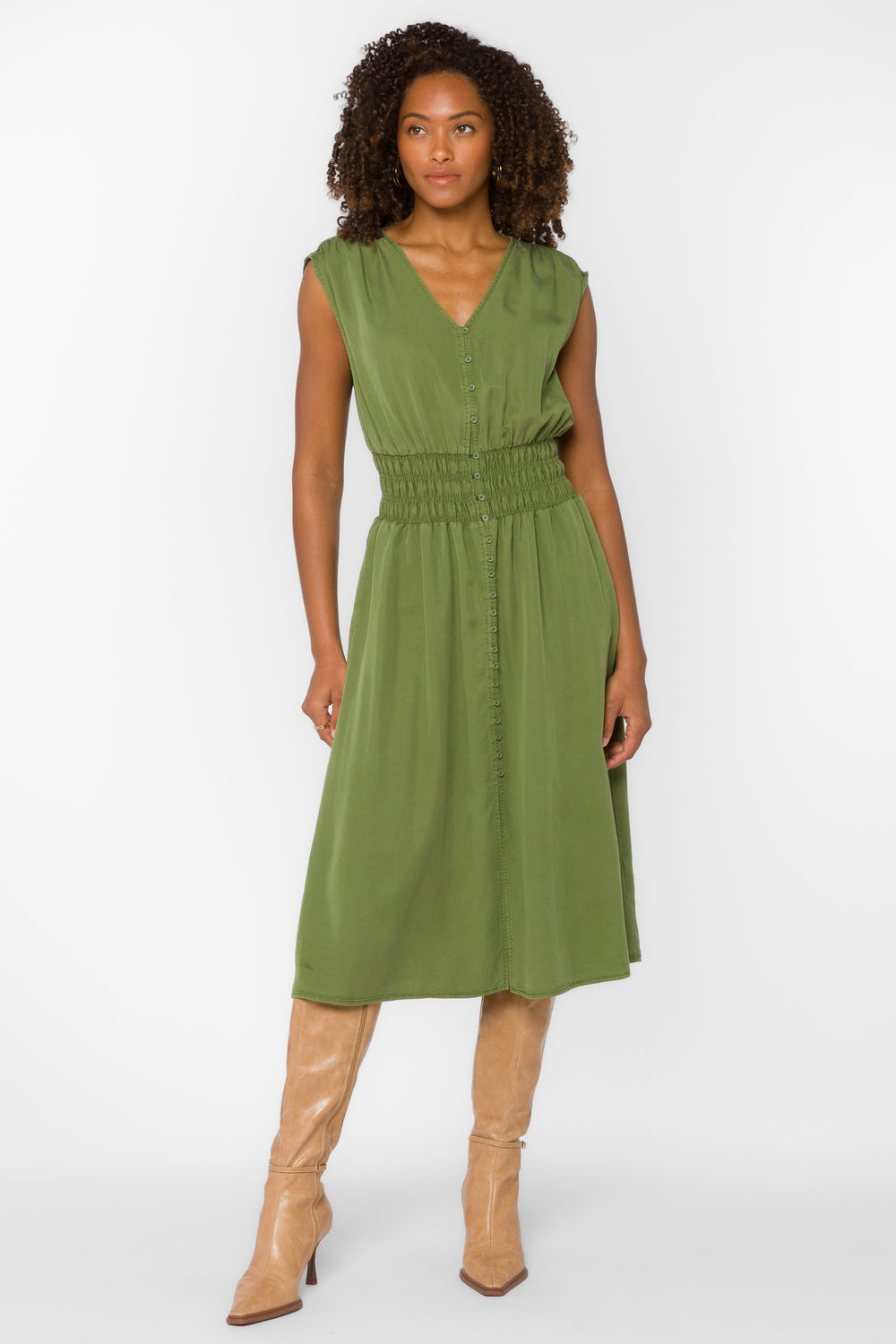Persa Olive Dress - Dresses - Velvet Heart Clothing