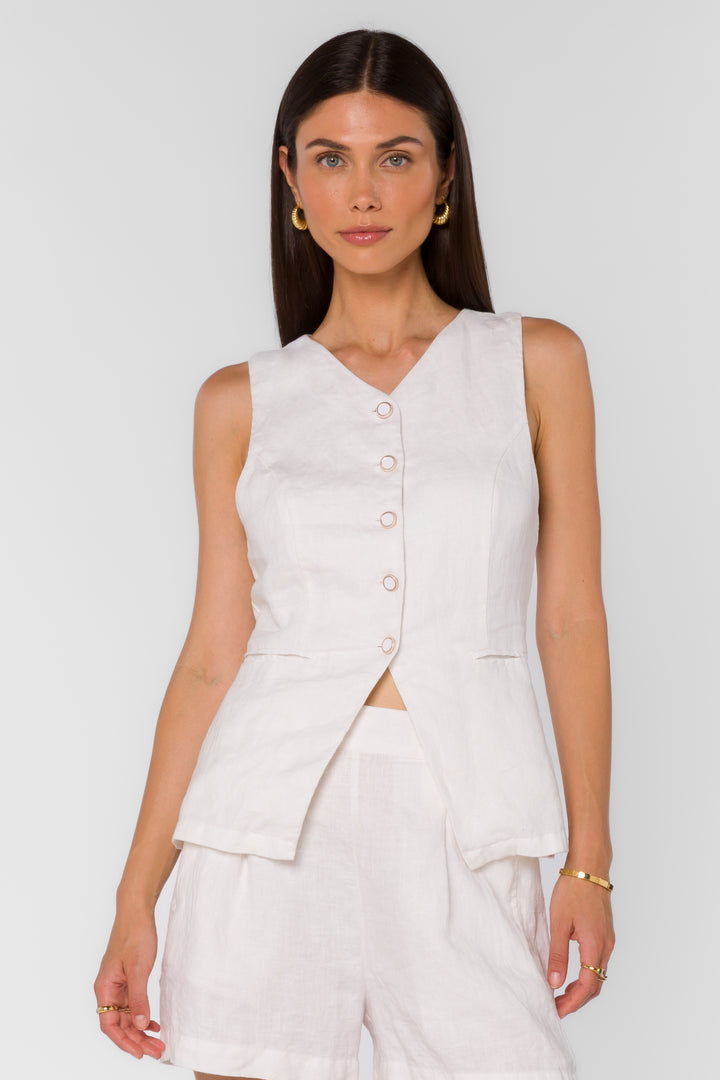 Pisces Optic White Vest - Tops - Velvet Heart Clothing
