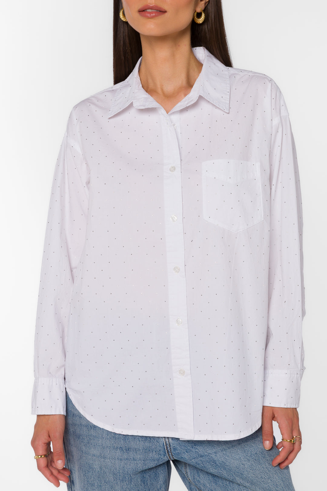 Ricky Optic White Shirt - Tops - Velvet Heart Clothing