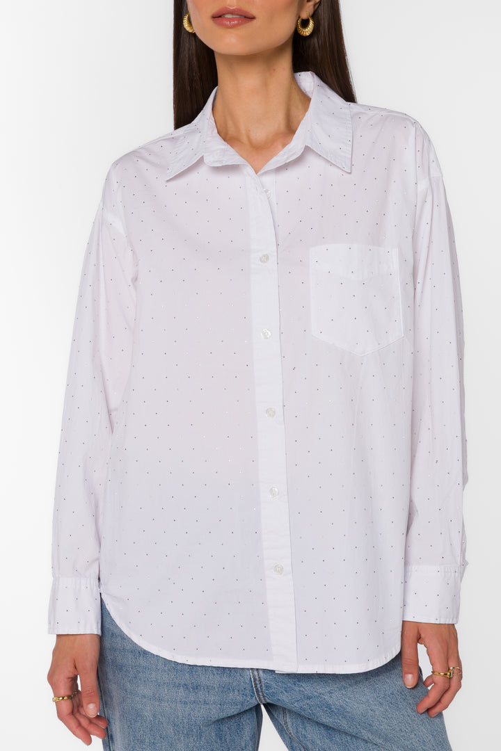 Ricky Optic White Shirt - Tops - Velvet Heart Clothing