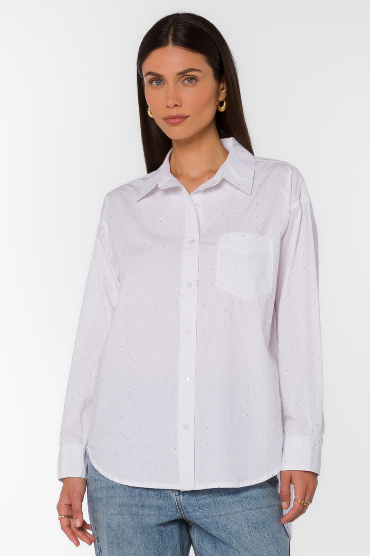 Ricky Optic White Shirt - Tops - Velvet Heart Clothing