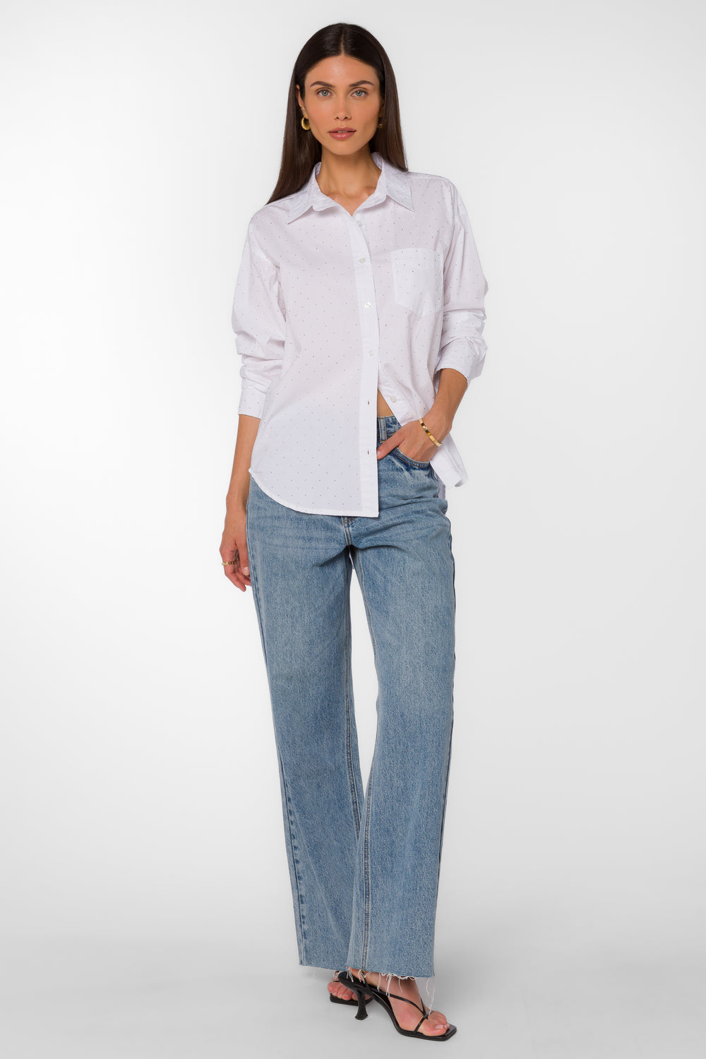 Ricky Optic White Shirt - Tops - Velvet Heart Clothing