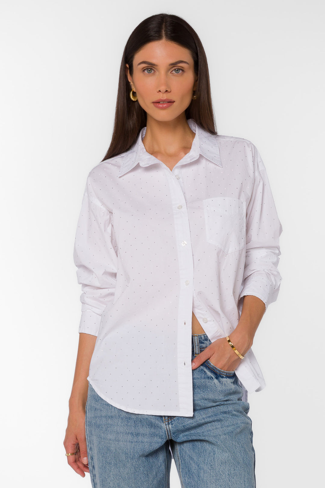 Ricky Optic White Shirt - Tops - Velvet Heart Clothing