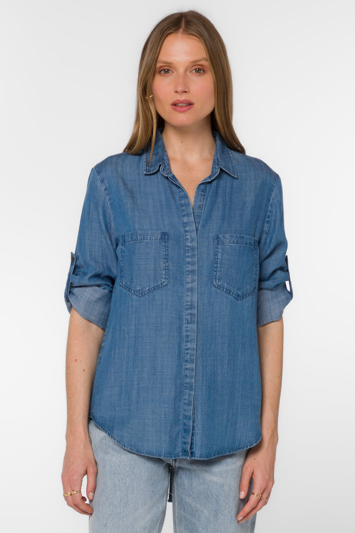 Riley Venice Sky Shirt - Tops - Velvet Heart Clothing