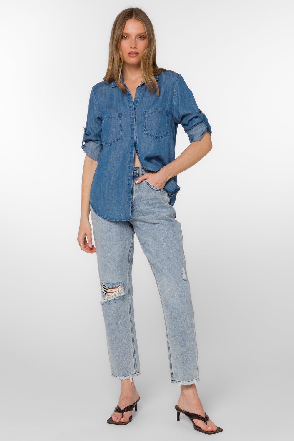 Riley Venice Sky Shirt - Tops - Velvet Heart Clothing