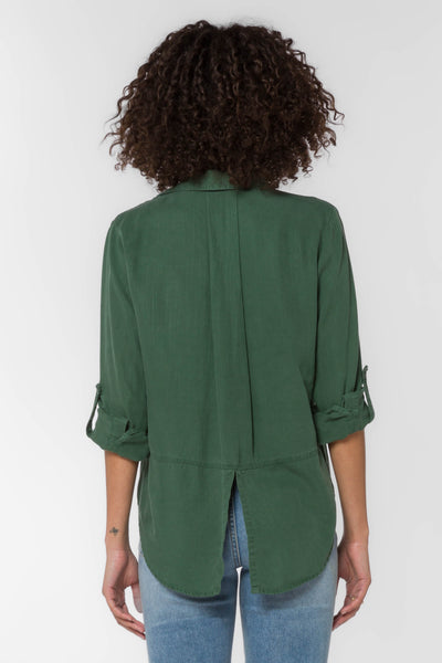 Riley Dark Green Shirt - Tops - Velvet Heart Clothing