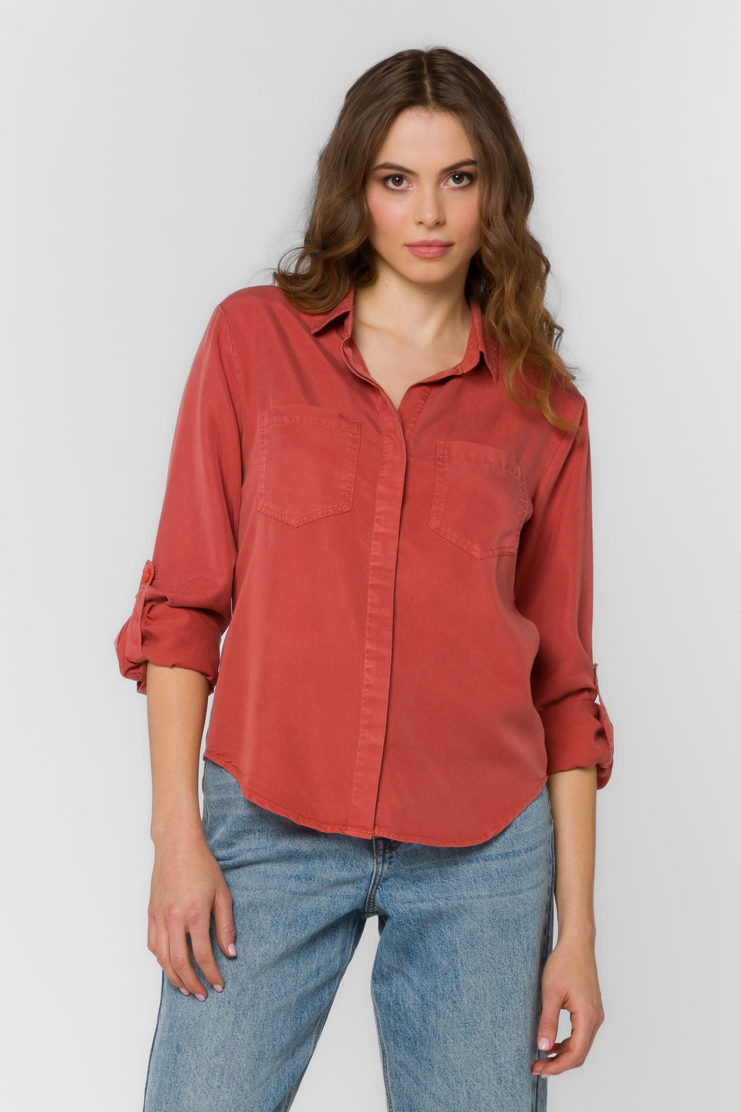 Riley Burnt Brick Shirt - Tops - Velvet Heart Clothing