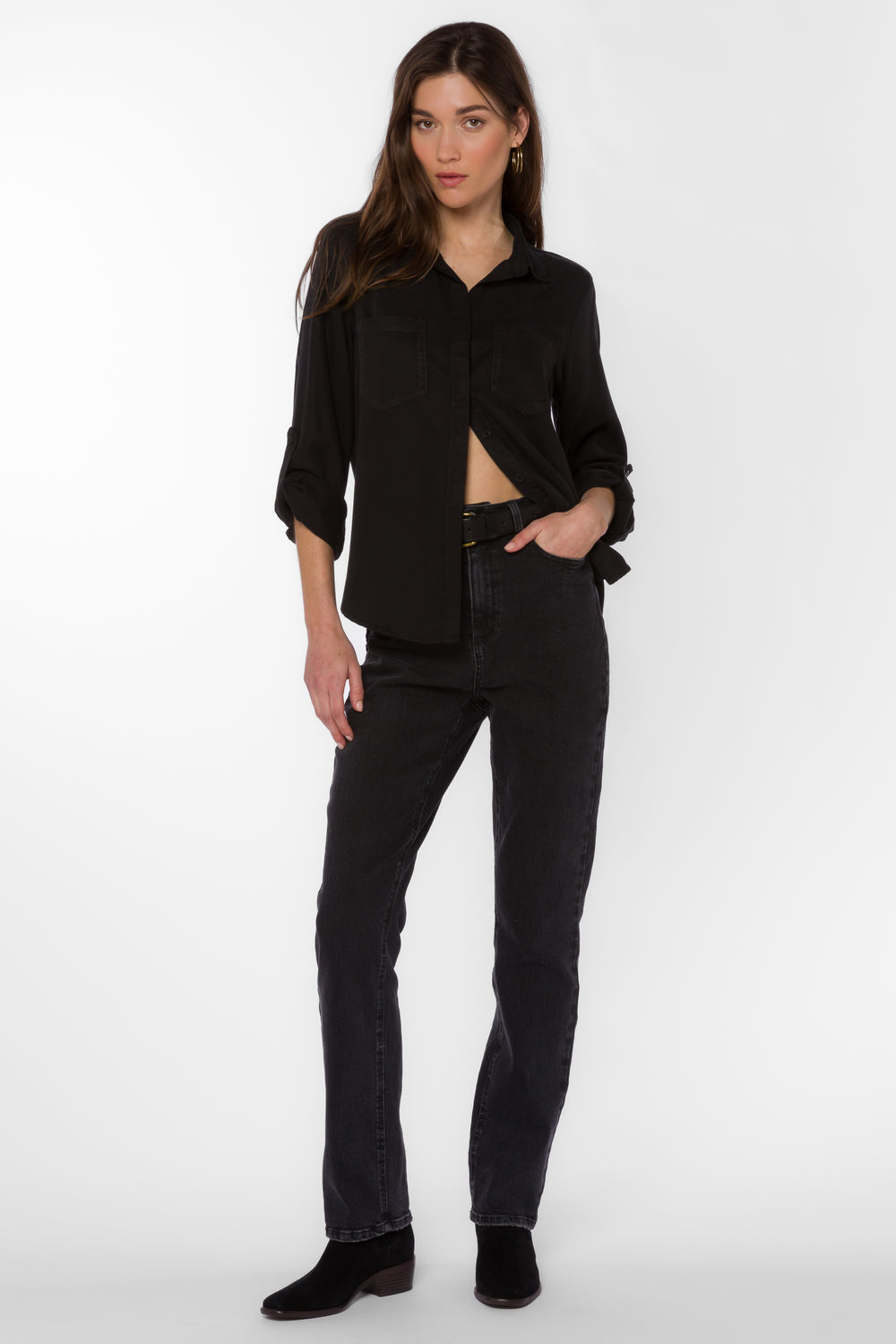 Riley Black Shirt - Tops - Velvet Heart Clothing