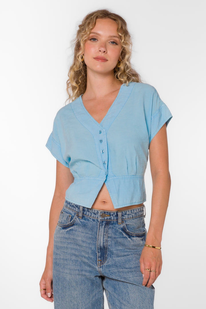Roden Cool Blue Top - Tops - Velvet Heart Clothing