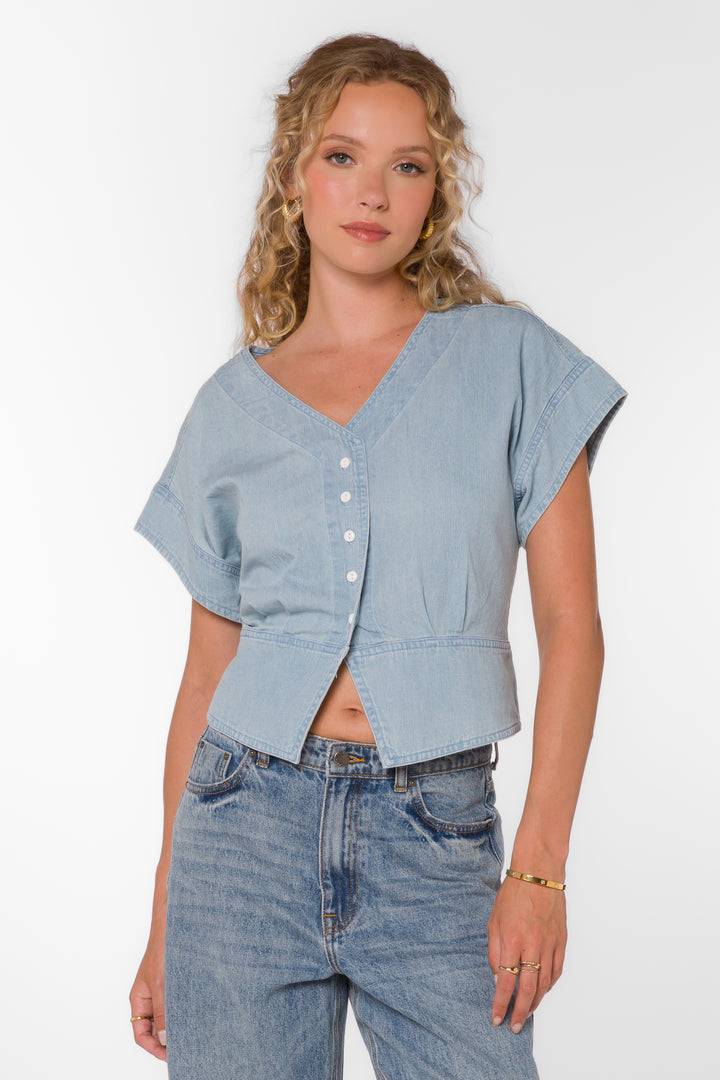 Roden Catalina Sky Top - Tops - Velvet Heart Clothing