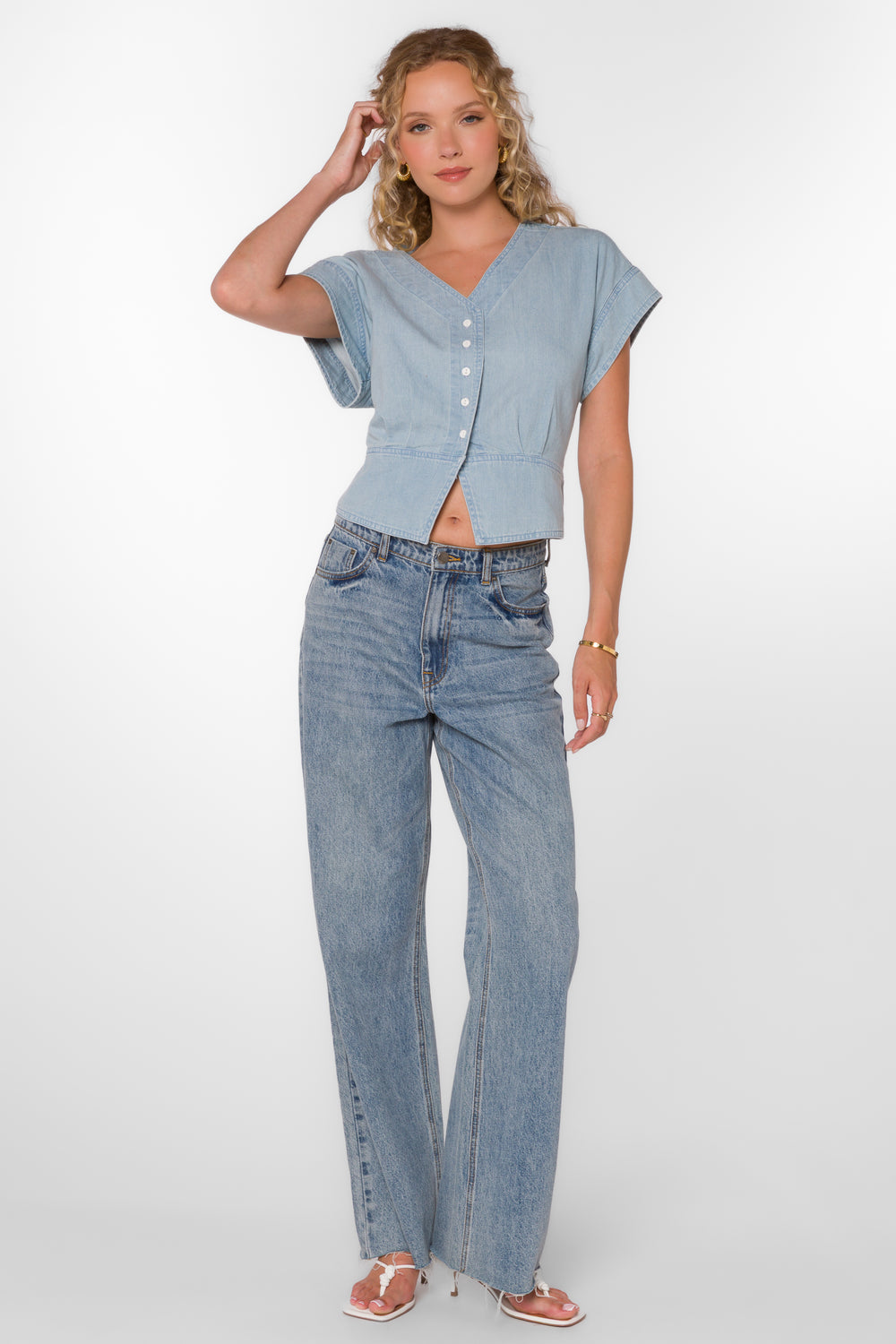 Roden Catalina Sky Top - Tops - Velvet Heart Clothing
