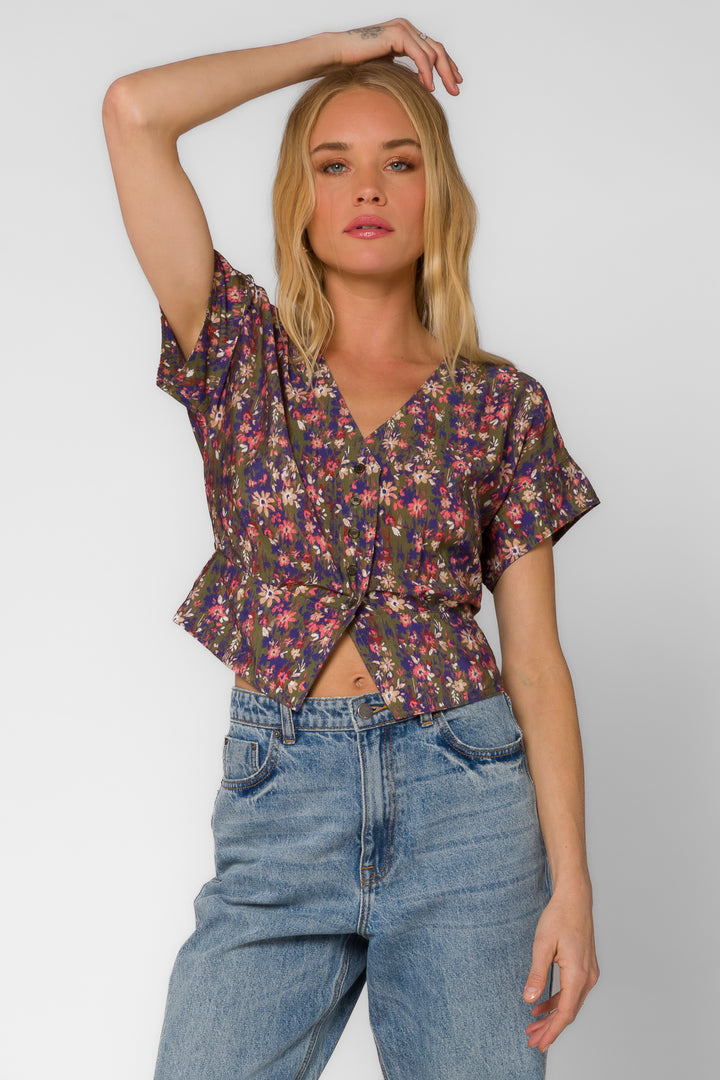 Roden Ditsy Greenery Top