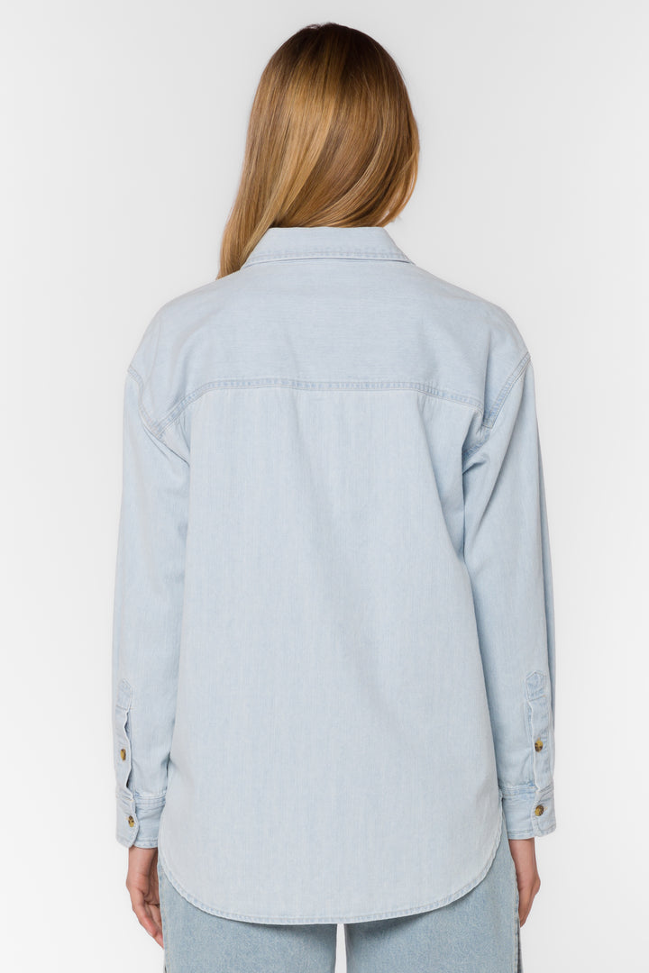 Roger Powder Blue Shirt - Tops - Velvet Heart Clothing