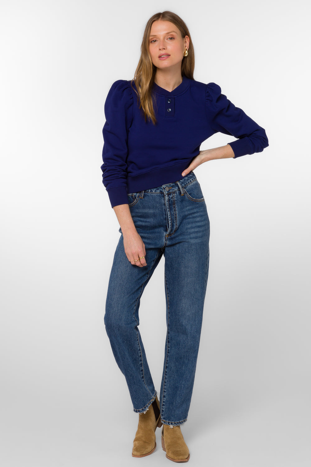 Ronelyn Twilight Navy Sweatshirt - Sweaters - Velvet Heart Clothing