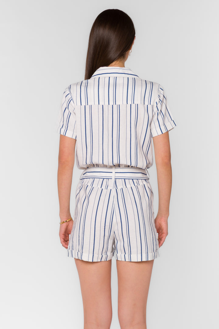 Rosalie Navy Stripe Romper - Jumpsuits & Rompers - Velvet Heart Clothing
