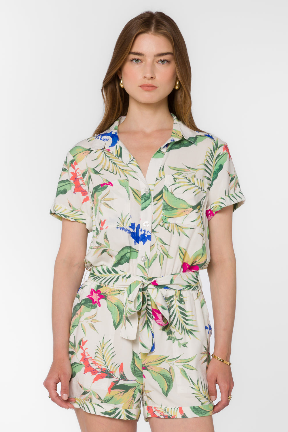 Rosalie Tropical Jungle Romper - Jumpsuits & Rompers - Velvet Heart Clothing