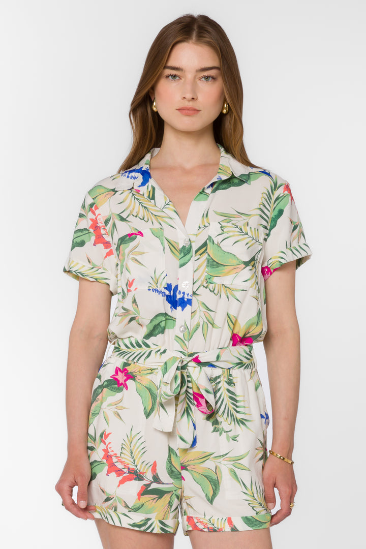 Rosalie Tropical Jungle Romper - Jumpsuits & Rompers - Velvet Heart Clothing