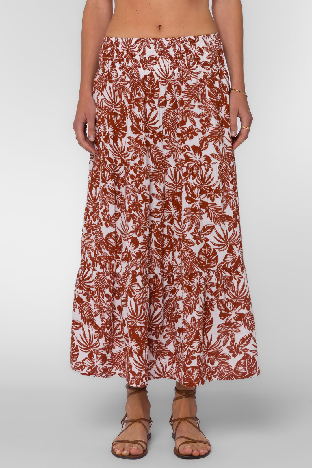 Roseanne Brown Tropical Skirt