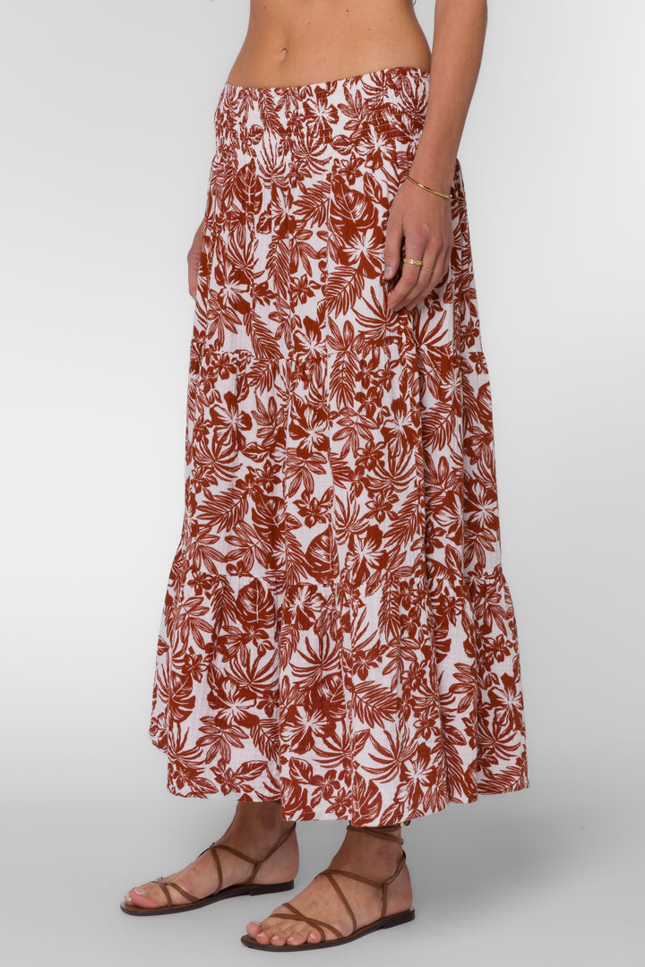 Roseanne Brown Tropical Skirt