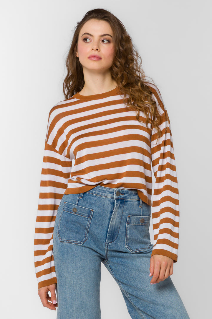 Rumi Cinnamon Stripe Tee