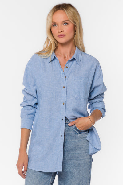 Sandy Blue Shirt - Tops - Velvet Heart Clothing