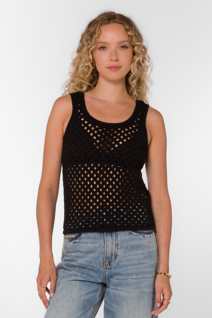 Santina Black Tank - Tops - Velvet Heart Clothing