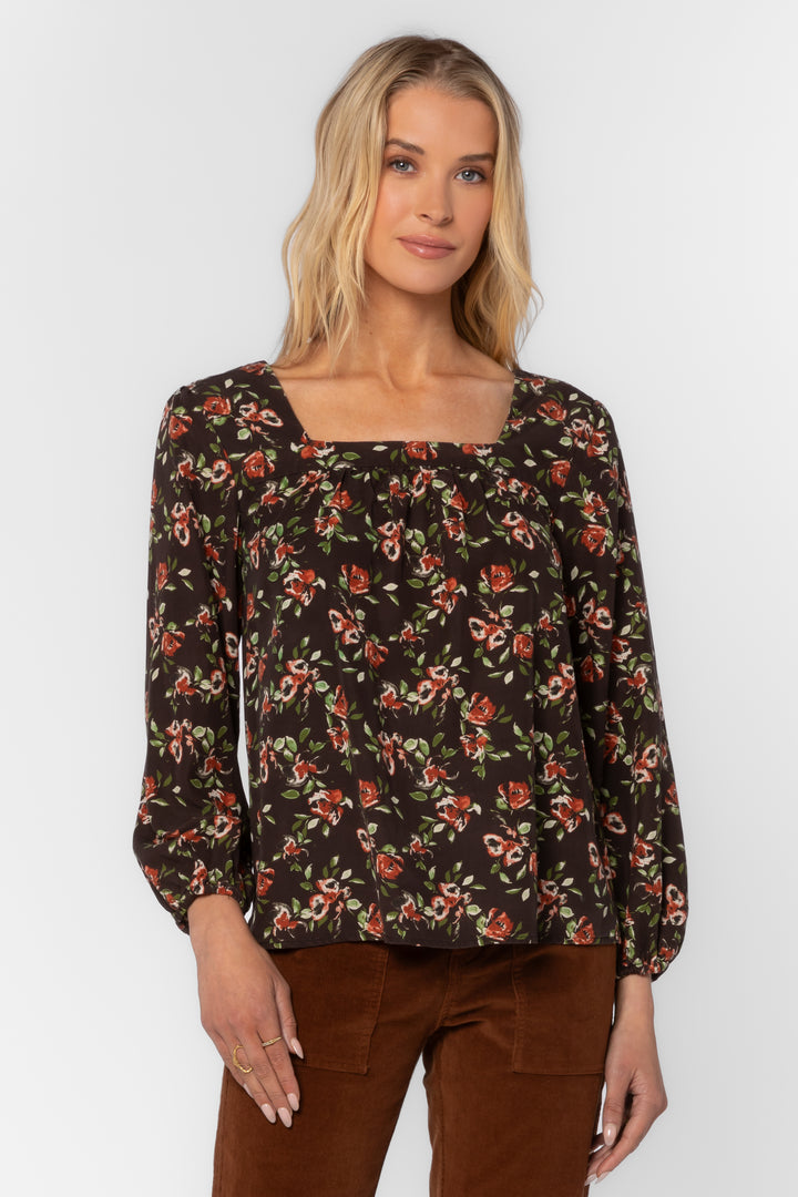 Sela Watercolor Blossom Top - Tops - Velvet Heart Clothing