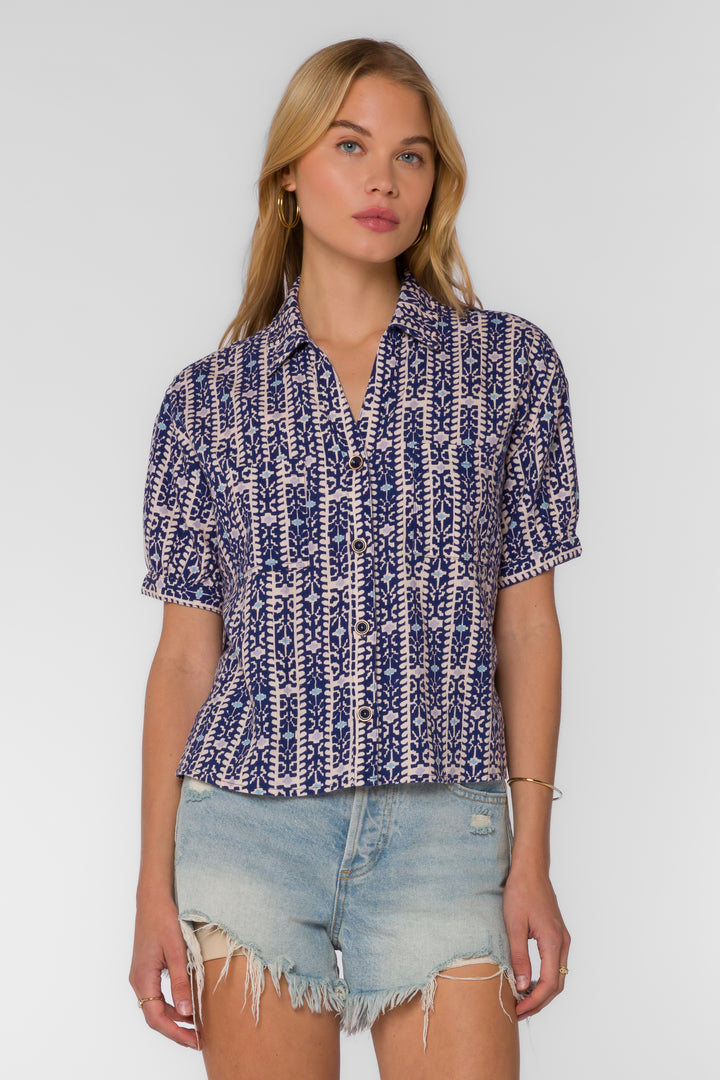 Selena Striped Geo Shirt