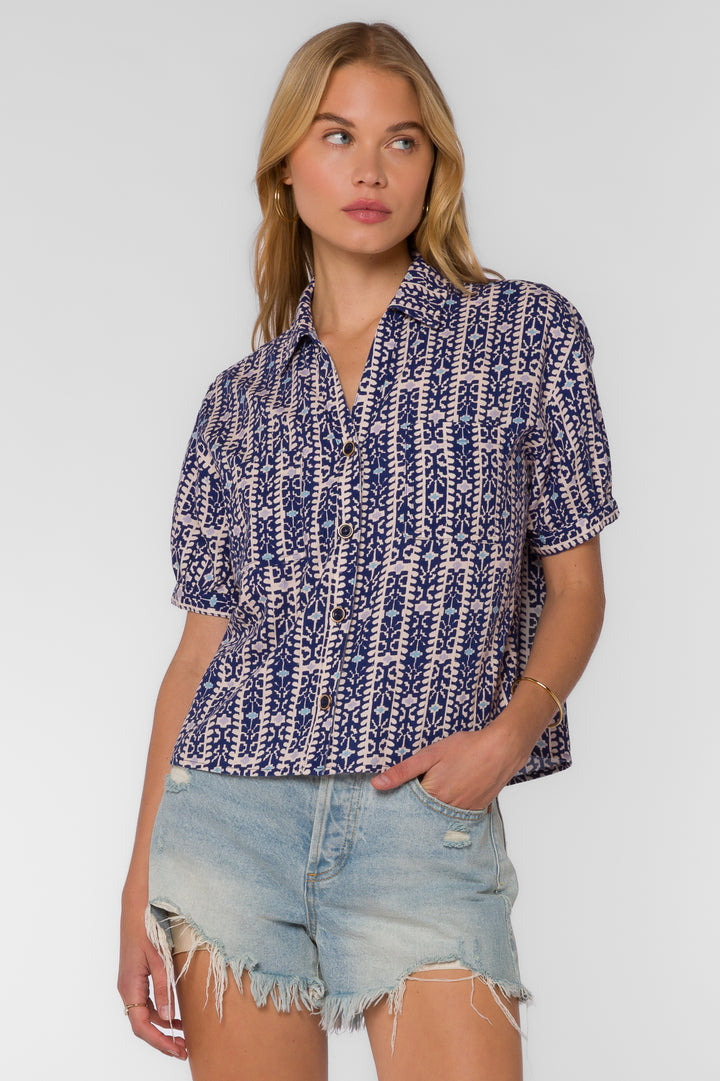 Selena Striped Geo Shirt