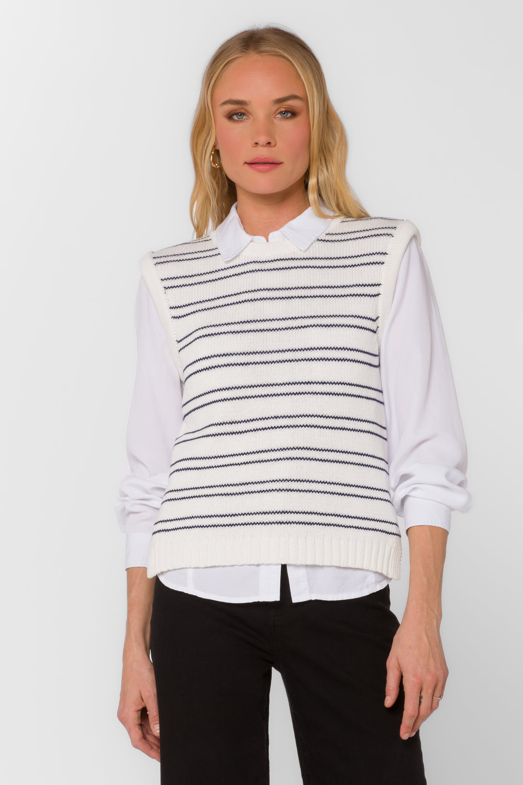 Selene Navy Stripe Vest