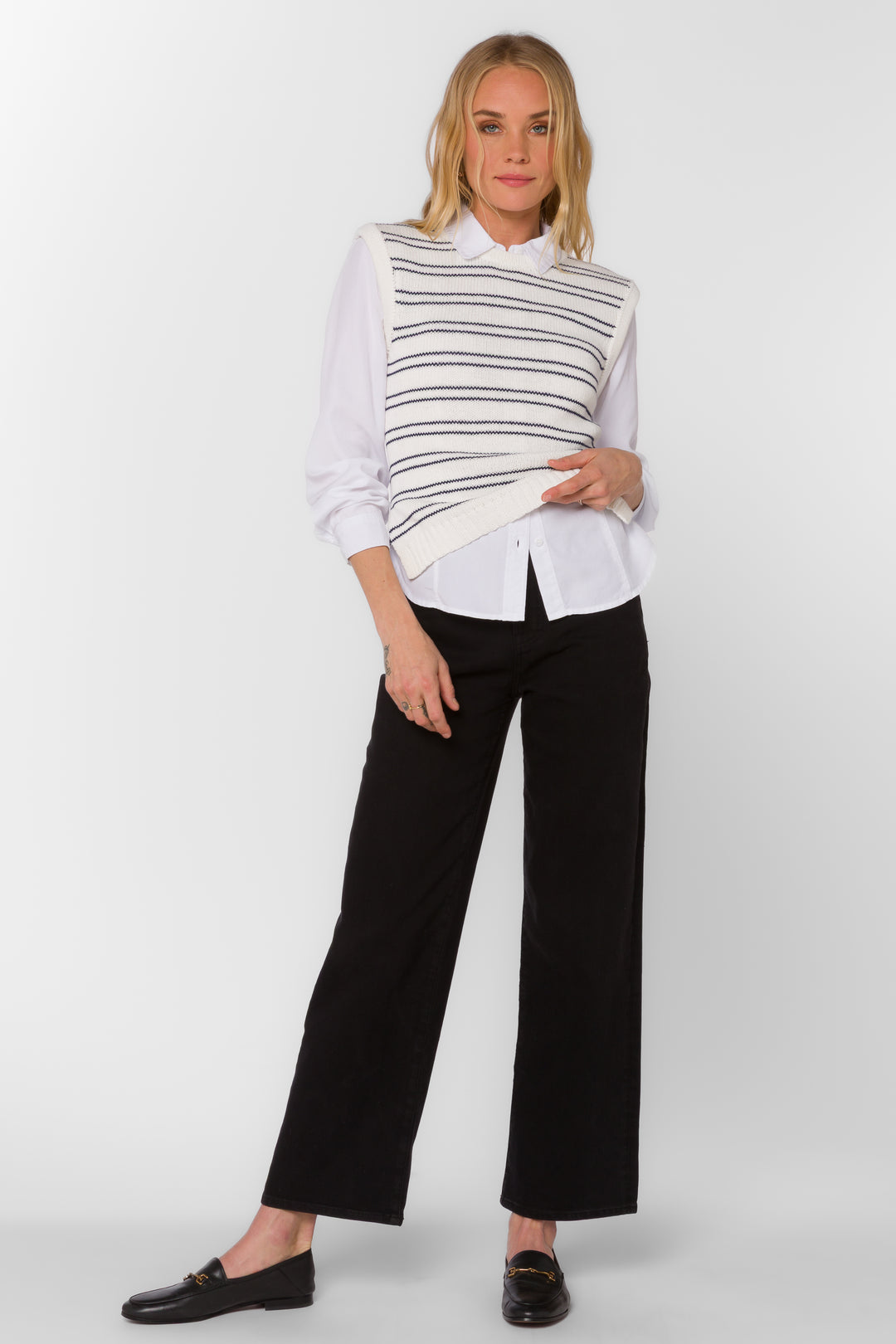 Selene Navy Stripe Vest