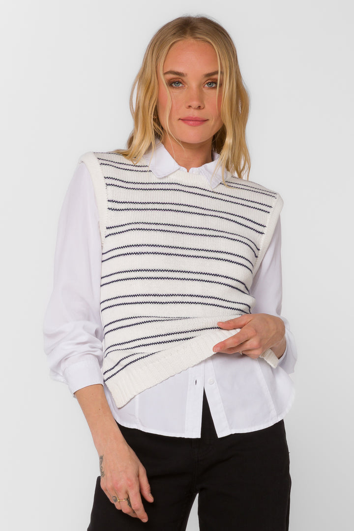Selene Navy Stripe Vest