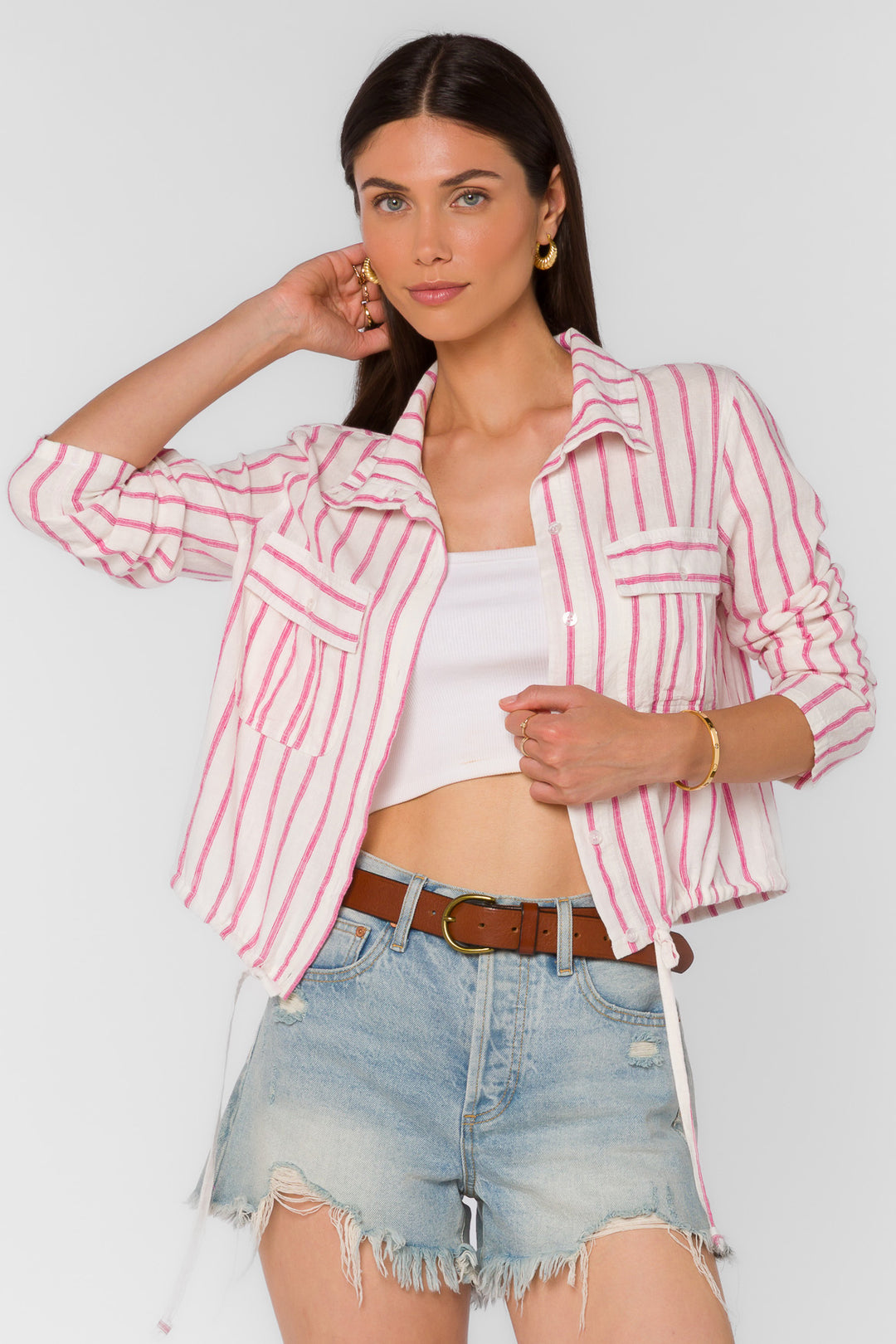 Seren Fuchsia Stripe Jacket - Jackets & Outerwear - Velvet Heart Clothing